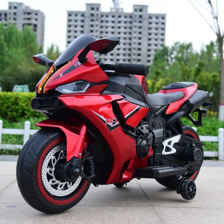 Large Kids Electric Motorcycle with Remote Control 6V Battery Power Key Start Wheel Ride for Children