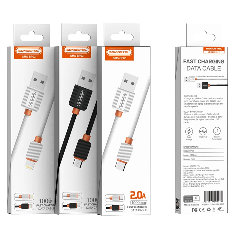 Лидер продаж, кабели SOMOSTEL для мобильных телефонов типа c, usb-кабель для быстрой зарядки и передачи данных для Iphone, кабели для телефонов