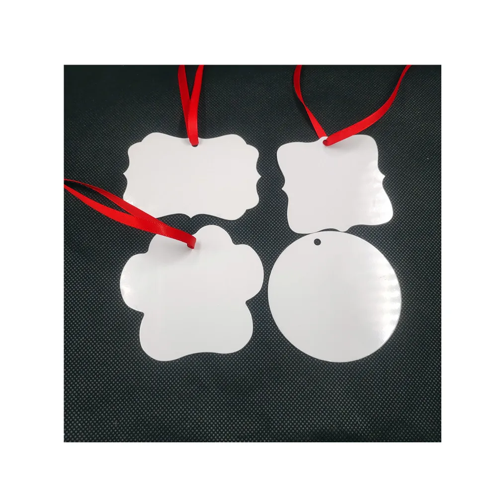 2021 Sublimation Christmas ornament heat press aluminum blanks decor aluminum sublimation ornament round