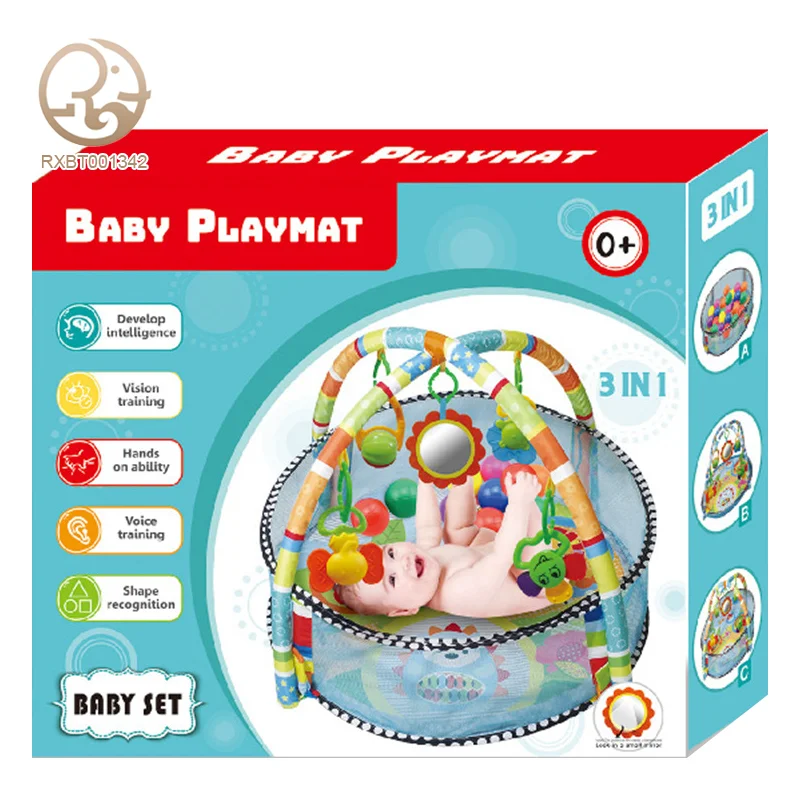 Factory Supply 3-in-1 Infant Play Gym Mat Soft Carpet Puzzle with Animal Baby Toy Safe Material for Floor Play