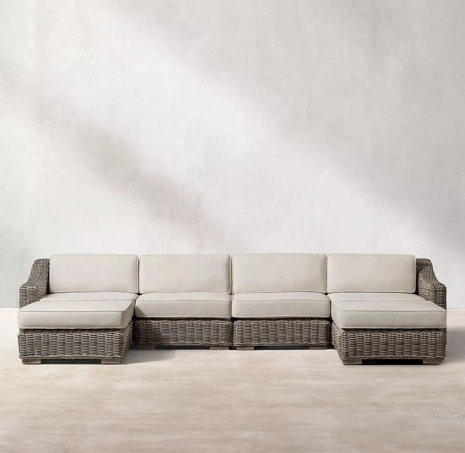 High quality pool outside garden furniture U shape sectional modular luxury rattan patio outdoor sofa