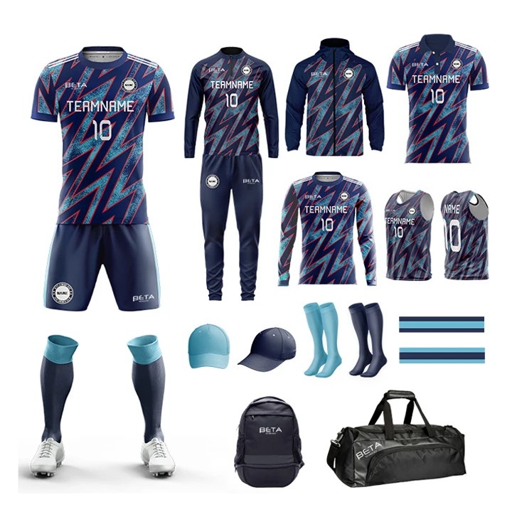BETA Custom Soccer Shirt Wear Football Kit Dropshipping Football Shirt Football Uniforms Set Sublimated Soccer Jersey For Sale