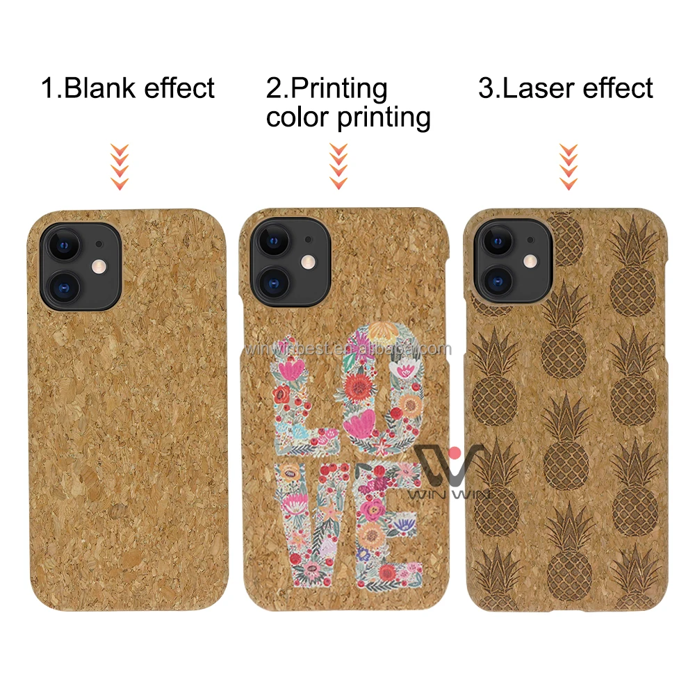 Best Selling Soft Own Design Custom Print New Cork Mobile Back Biodegradable Phone Case