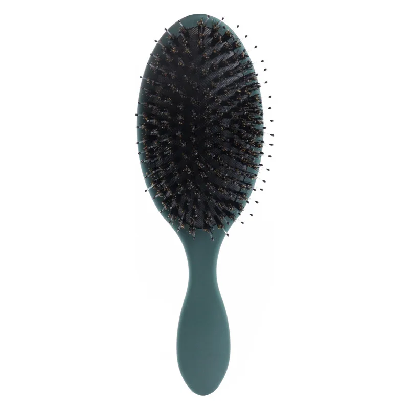 LUMA Plastic Handle Hard Bristle Hair Comb Custom Logo Oval Paddle Hair Extension Brush