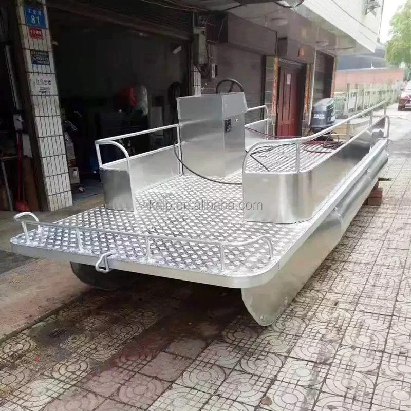 3mm 4mm 5mm 6mm thickness Aluminum Jon sea used two pontoons fishing rowing vessel boat high balance house boat with engine