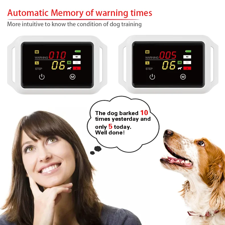 
Amazon Rechargeable IP68 Waterproof Automatic Adjustable Vibration No Shock Dog Anti Bark Collar,Pet No Bark Collar 