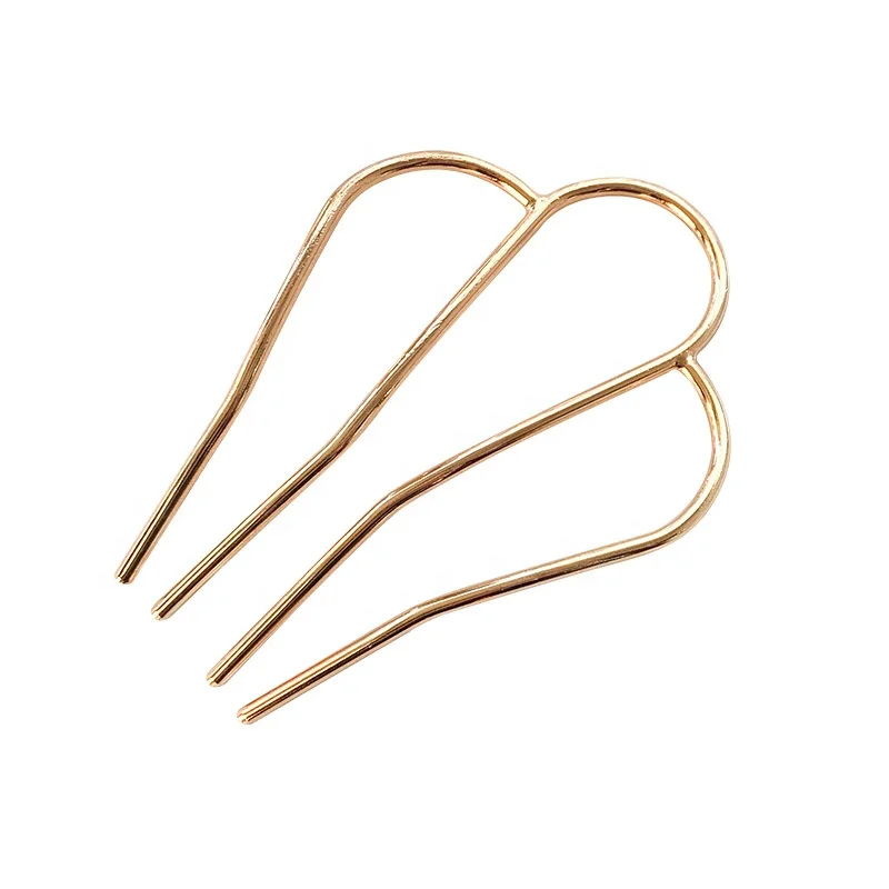 9.5 Hairpin Metal Alloy 4 Prong Hair Styling Tool Accessories Bun Pick Side Comb Pins Clips Grips Fork For Women