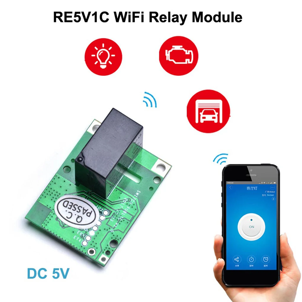 Интеллектуальный выключатель света SONOFF RE5V1C постоянный ток 5В Wi-Fi автофиксацией/шаговым управлением Selflock переключатель дистанционного управления сухой контакт триггерный релейный модуль