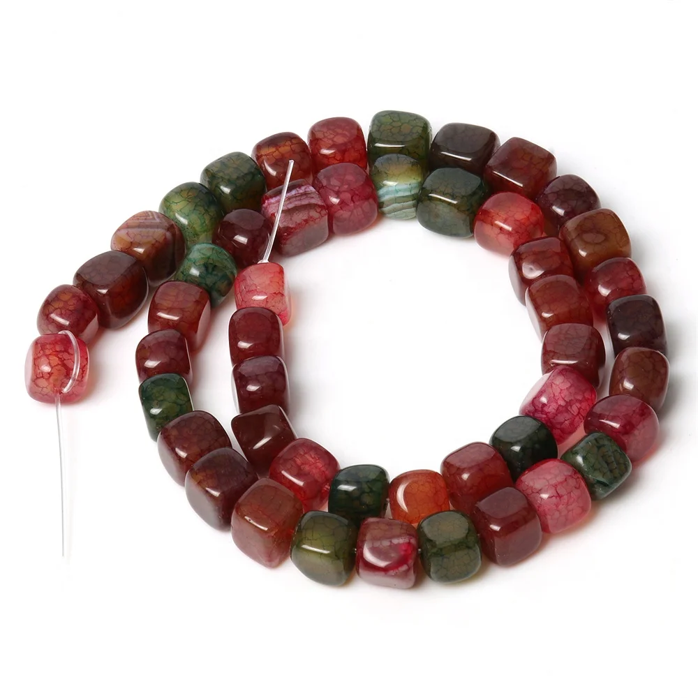 8*8mm Natural Stone Agate Square Cube Loose Beads Crystal Healing Gemstone Beads For Jewelry Making Material Accessories 45g