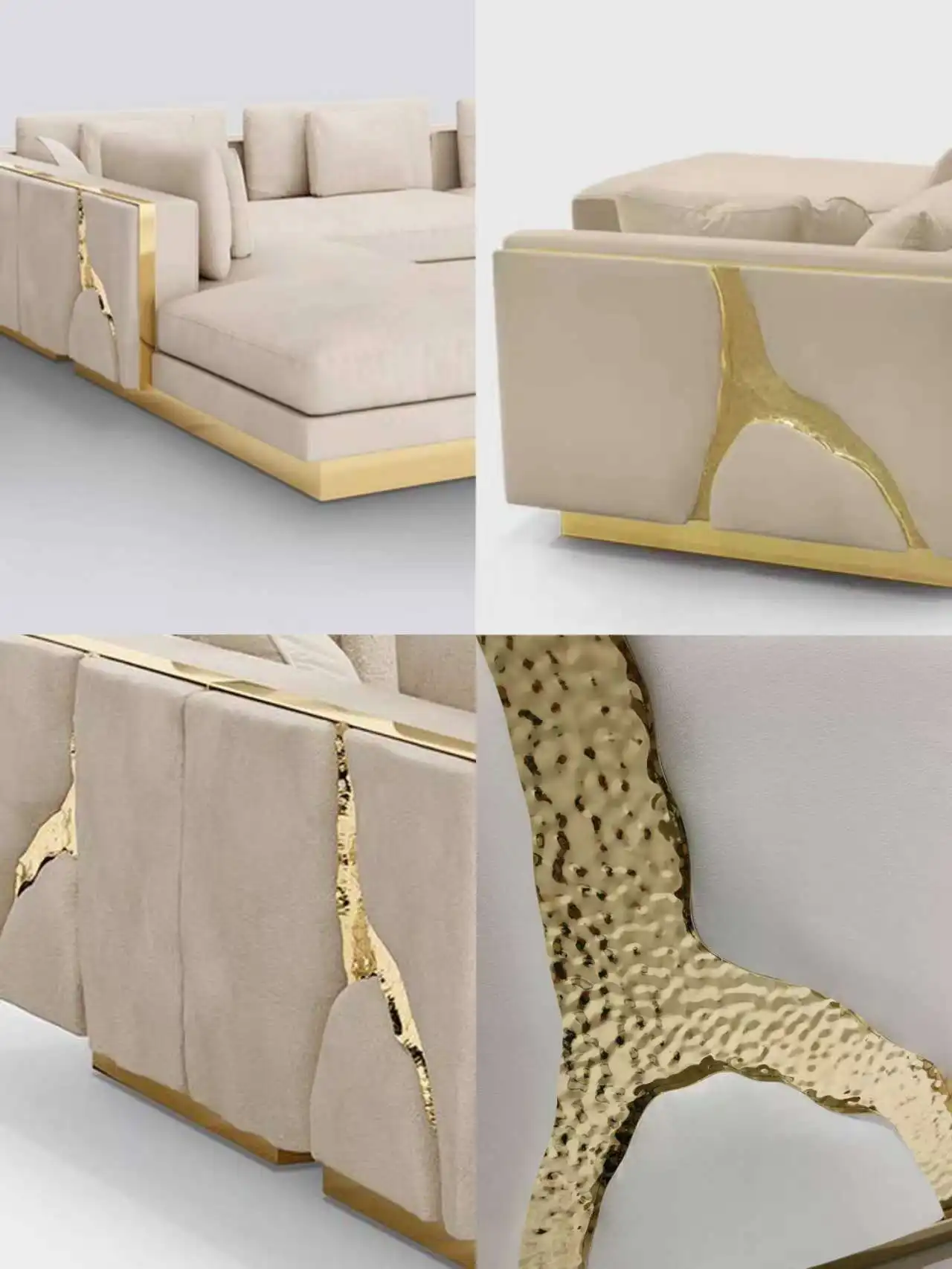 Luxury Italian Latest Sofa Design Villa High End Sofa Moderno 7 Seater Modular Sofa Living Room Couch With Chaise