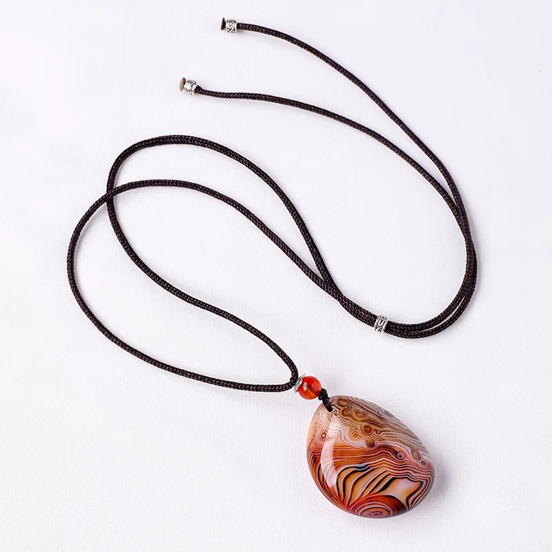 Natural Agate Stone Pendant Polished Sardonyx Pendants Healing Carnelian Necklace Pendant For Gifts