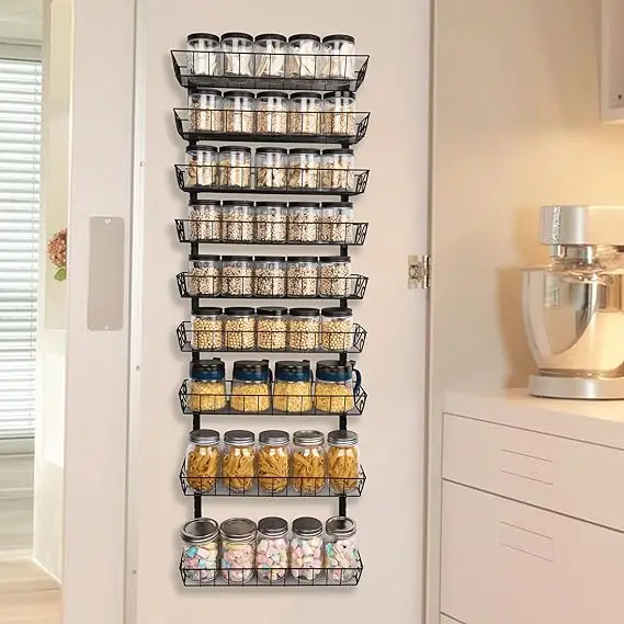 9-Tier Dual-use Multi-use Organizer Adjustable Wall Mount Spice Rack