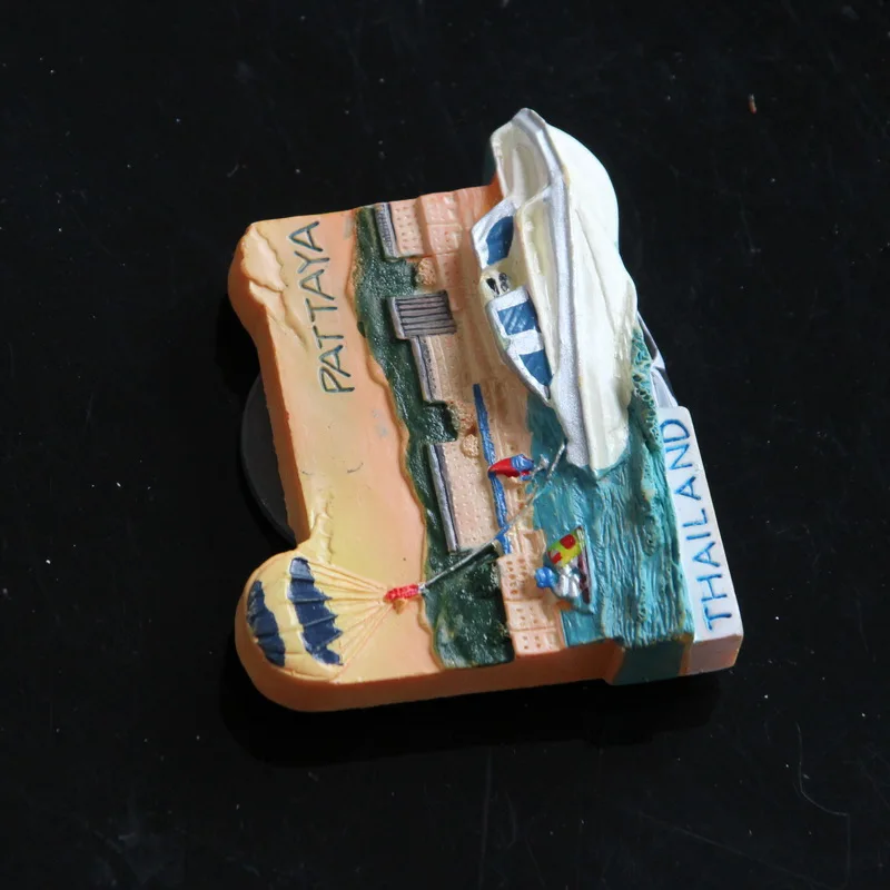 Wholesale custom design Pattaya Bangkok Thailand tourist souvenir resin logo fridge magnet