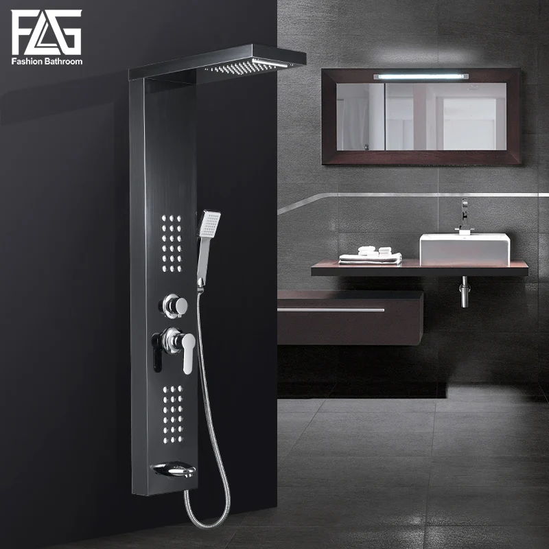 FLG Hot sale stainless steel black painting bathroom shower panel