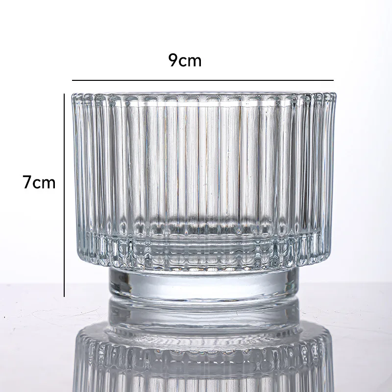 LO83 High Quality Luxury Glass Candle Jars  Customizable Cylinder Design Empty Candle Making Containers