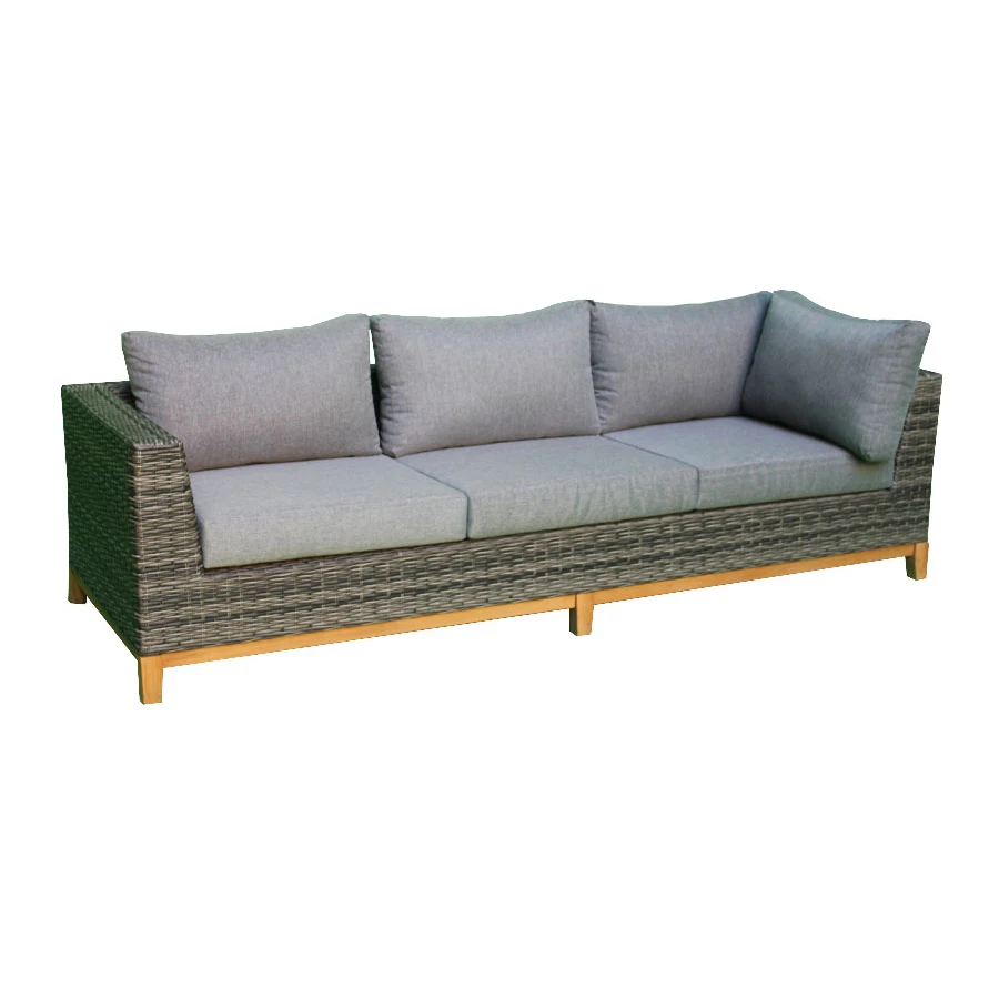Hot Selling Traditional Design Outdoor Rattan Aluminium Eucalyptus Wood Sofa Set