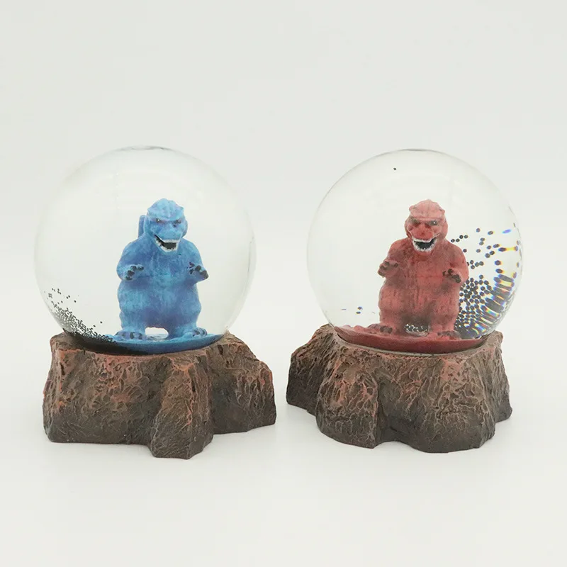 Custom Resin Crafts Animal Theme Water Globe Brand Custom Christmas Present Wood Base Resin Dinosaur Snow Globe