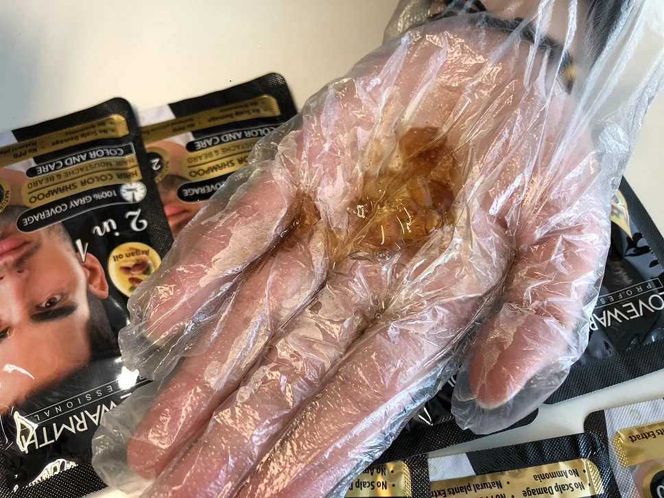 Ammonia Free Hair Color Shampoo 100% Gray Coverage Argan Oil Colorful Plastic Bottle 2.0 Black Color Shampoo