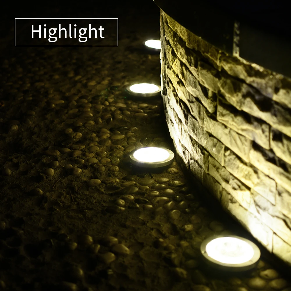 Outdoor Solar Ground Light Garden Waterproof Solar Disc Bright Ground Light Suitable For Landscape Deck Lawn Passage Courtyard