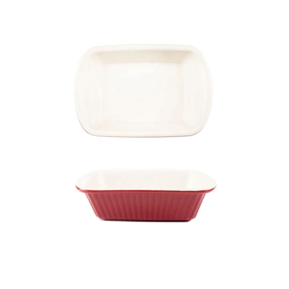 Ceramic Baking Pan Rectangular Stoneware Baker Cooking Dish For Kitchen Dinner Bakeware