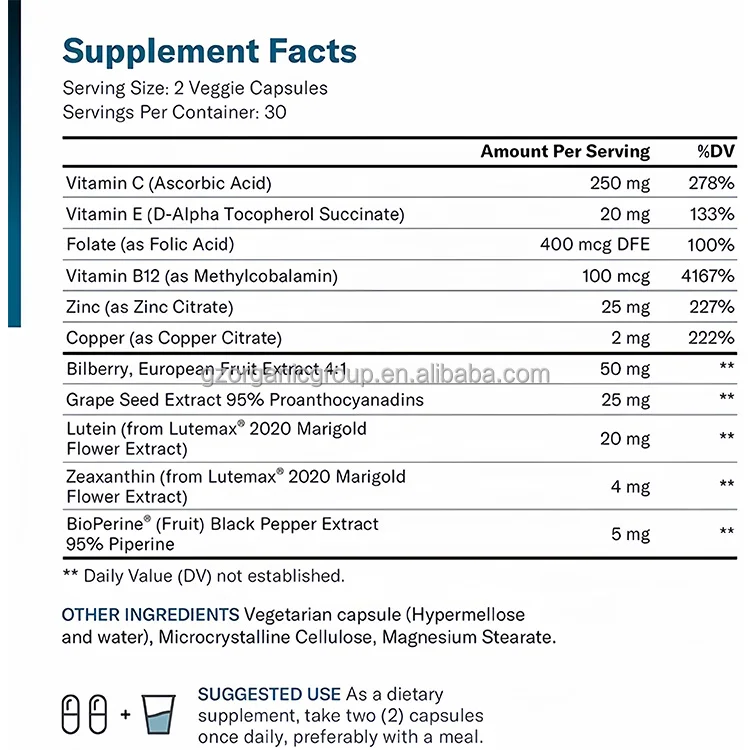 Areds 2 Eye Vitamins- Lutein Zeaxanthin & Bilberry Extract For Supports Eye Strain Dry Eyes and Vision Kid Health