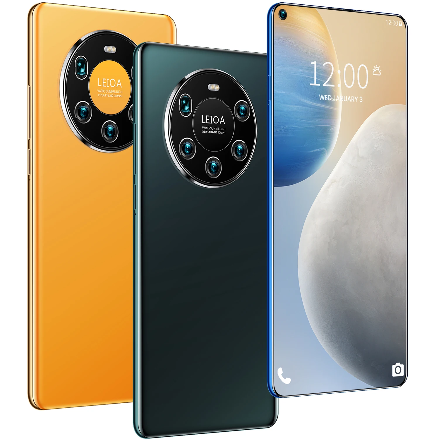 
Mate40 Pro+ 7.3 Inch Full Screen Smartphone Android 10.0 8G+512T Face Unlock Mobile Phone 