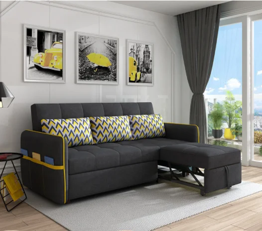 Hot Selling Malaysia Furniture Living Room Soft Fabric Foldable Sofa Cum Bed