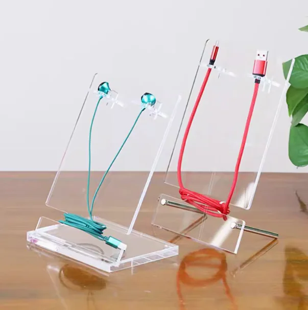 Wholesale Acrylic display stand headset Acrylic Crystal earplug stand customized headphone stand head-wear customization