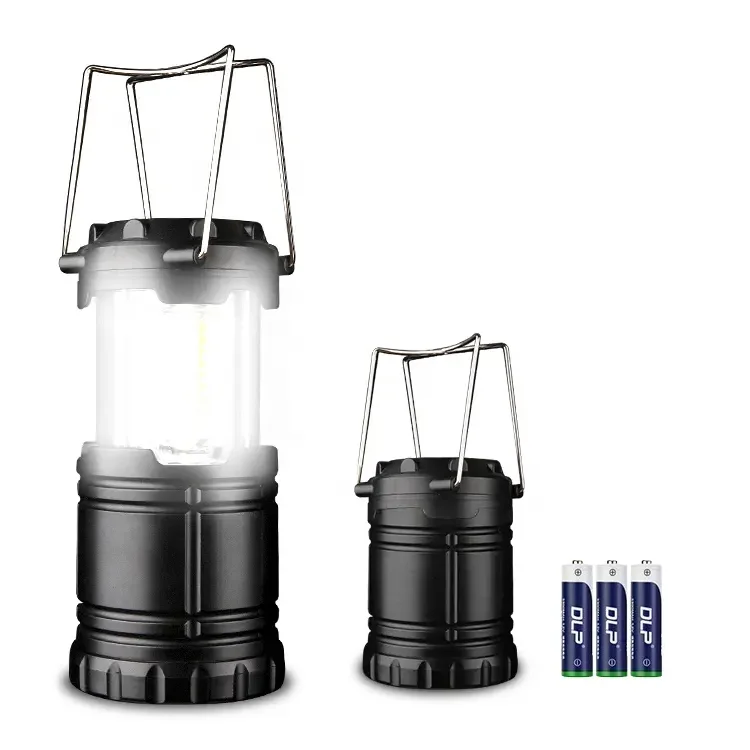Waterproof Portable Light IP20 3xAA Battery Camping Light Telescopic Collapsible Cob LED Camping Lantern