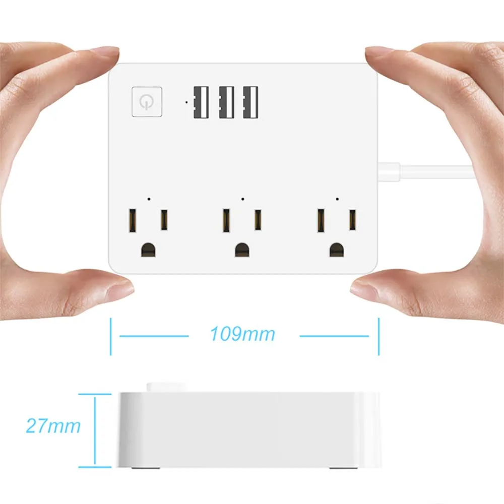 Smart Power Strip Surge Protector USA with 3 AC Outlets 3 USB Ports 110v APP Remote Voice Control with Alexa Google Assistant