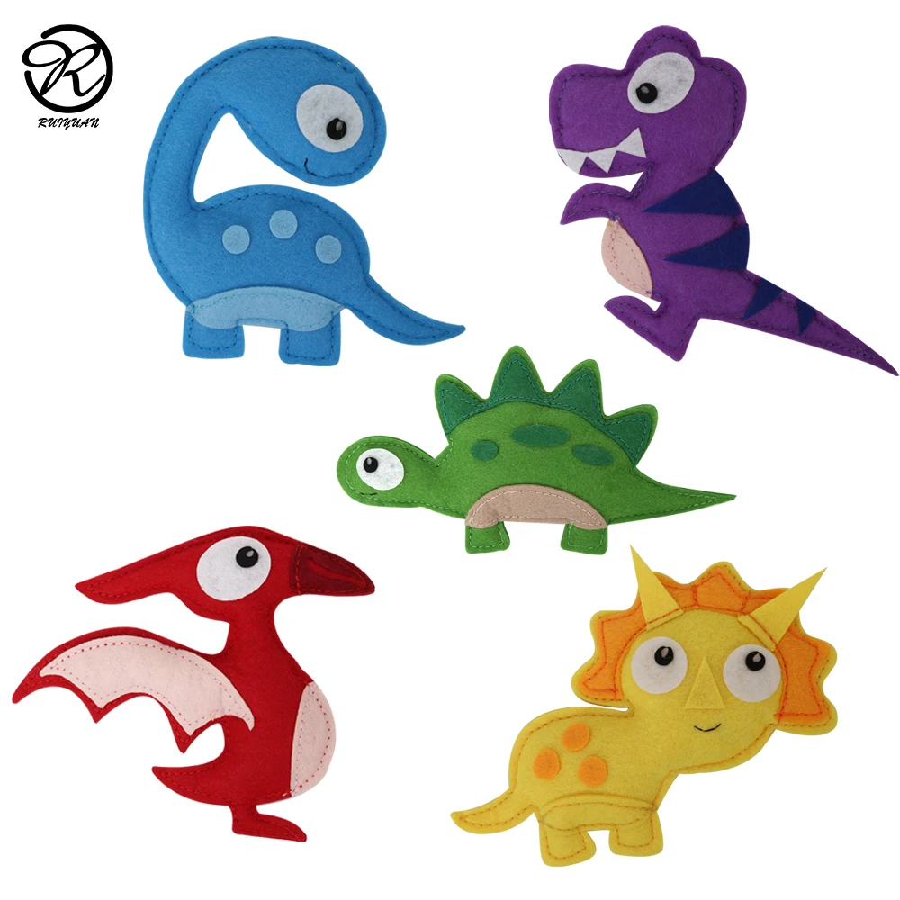 Customized designed Educational Felt Stuffed Animal Lion Monkey Handmade Felt Forest Animals Toy