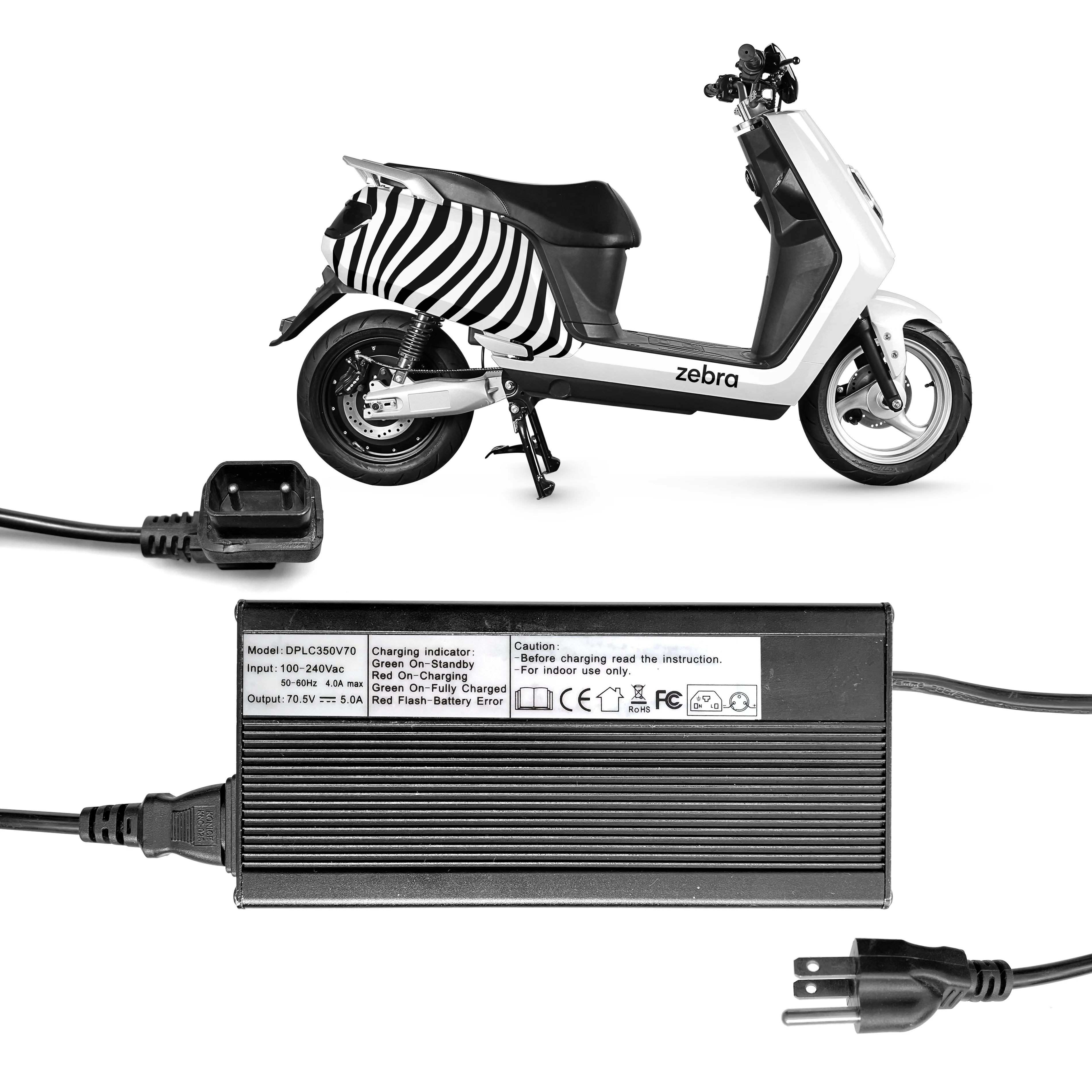 Elyx Zebra DAZZ Electric Scooters Parts 60V30Ah Li Battery Portable Fast Chargers and Battery Replace