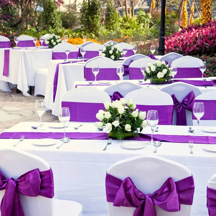 12x108 inch Wholesale satin Christmas Luxury shiny navy blue party banquet wedding Table Runner