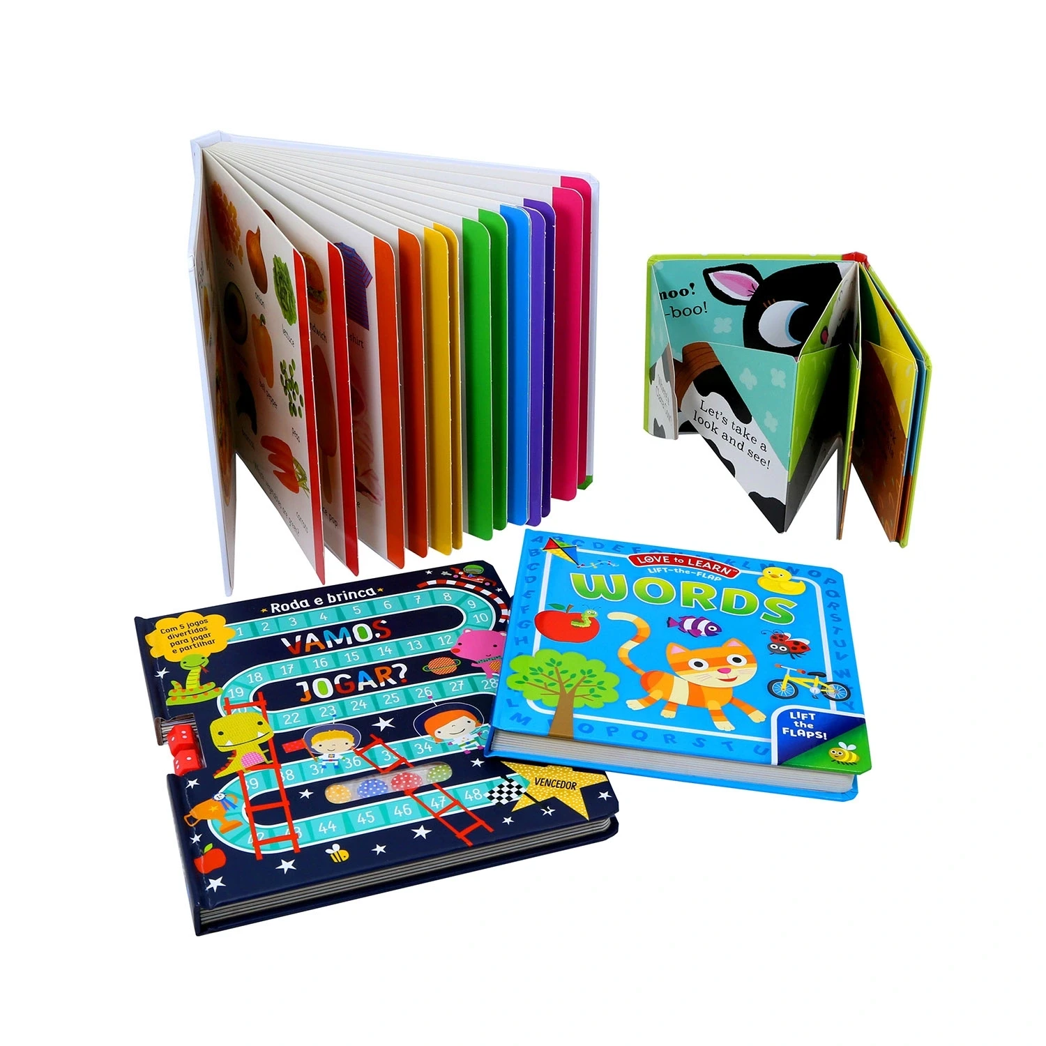 print die cut customized children cardboard book