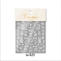 Japan Style tomoni nail sticker embossment Nail Art White Bohemia nail sticker