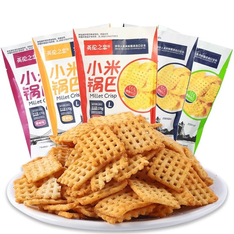Millet Rice Crust Crisp Exotic Snack Food Wholesale Hot Selling All Kinds Of Tastes Crisps