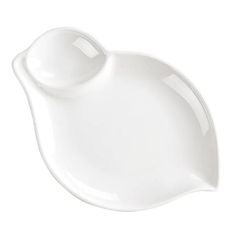 Custom Shell Star Snack Dish Appetizer Plates Commercial Dumpling Plate fried chicken white Melamine divided plate