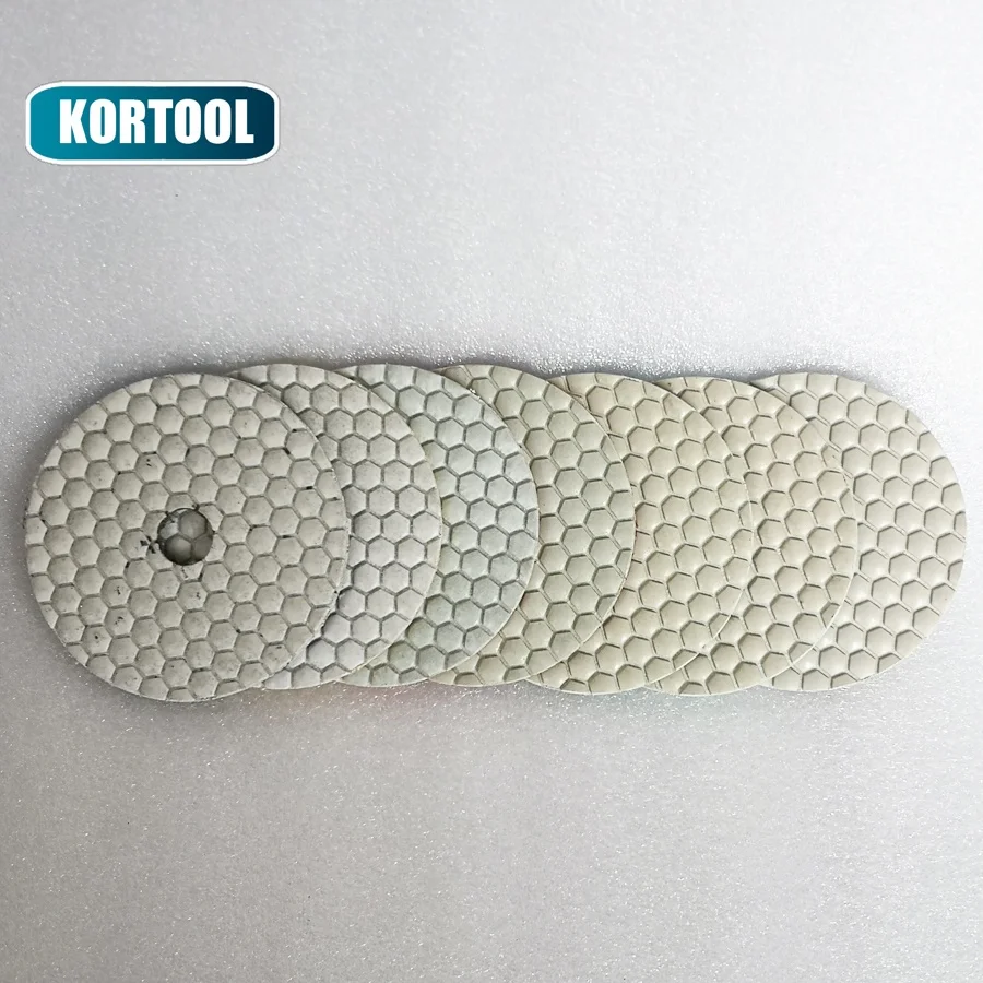 Pressed 7 Steps 4 inch Dry Diamond Polishing Pad For Granite