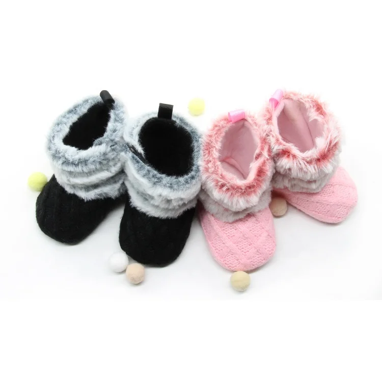 Sheared Plush Pink Soft Sole Baby Boots