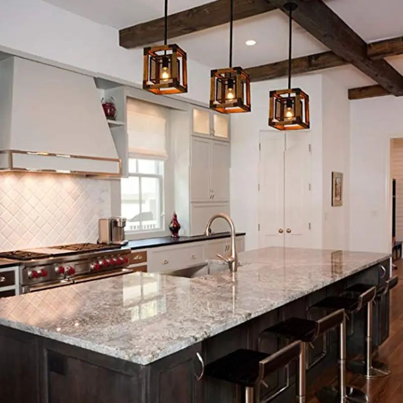 High quality antique lantern wood pendant light lamp for indoor decor