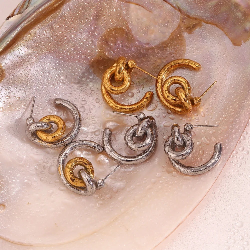 Minimalist Jewelry Statement Earring PVD Gold Plated Jewelry Stainless Steel Designer Earrings