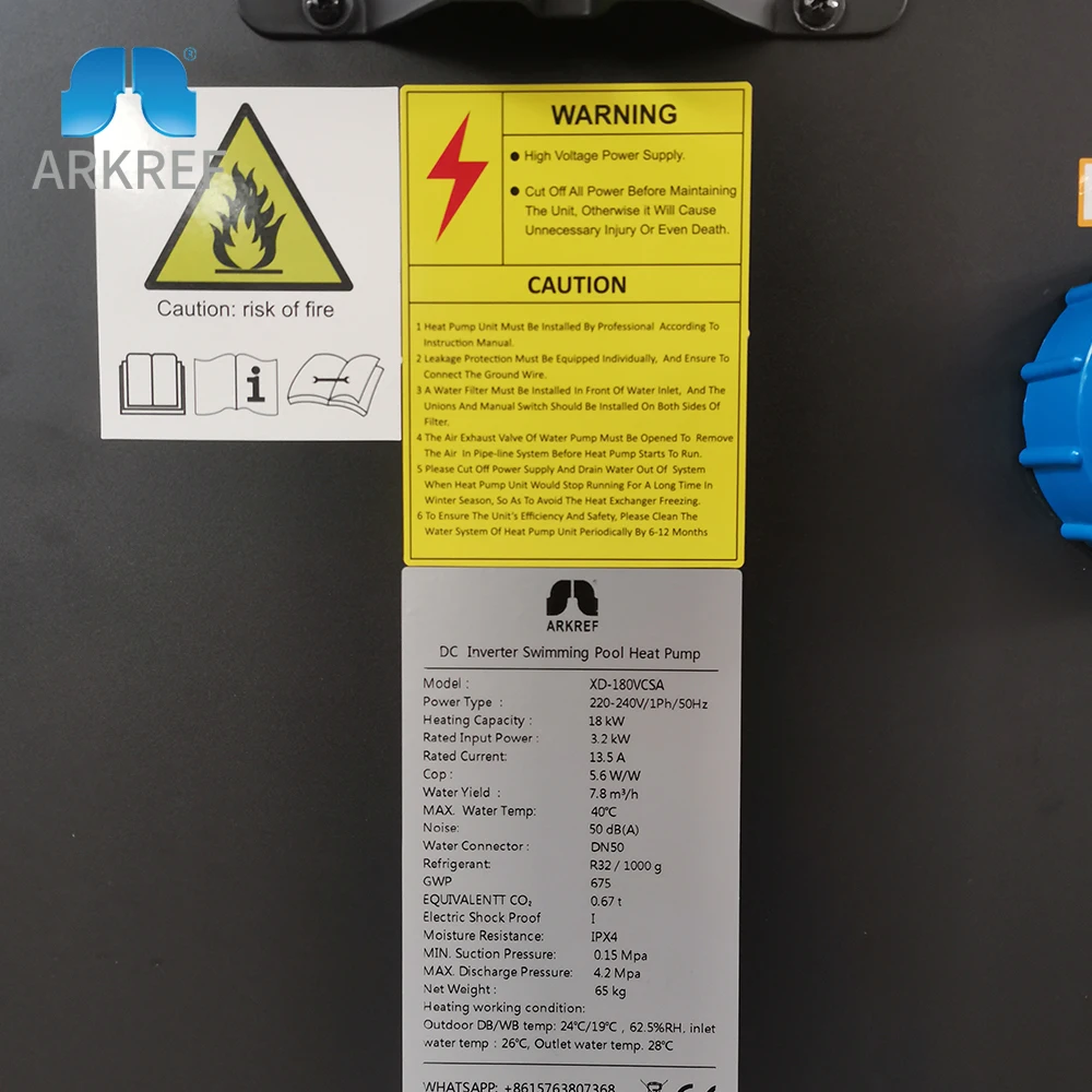 Air to Water Wifi R32 Pool Heat Pump Inverter Swimming Pool Heat Pump Water Heater