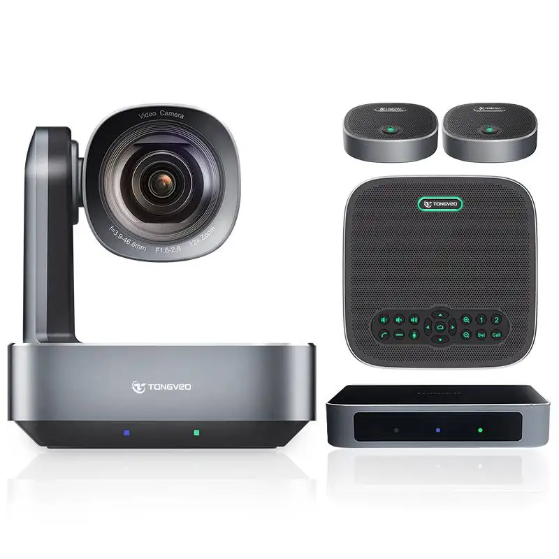4K Audio and Video Conference Kits 12X Zoom HDM1 Camera Wireless BT Speakerphone 2 Expansion Mics All in One Group