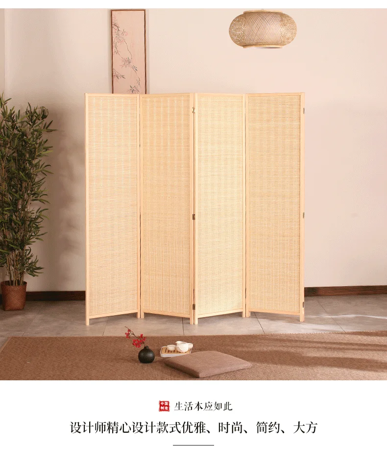 4 panel Tall-Extra Wide Bamboo Room Divider 4 Panel Folding Privacy Screen Wall Divider Room Partitions