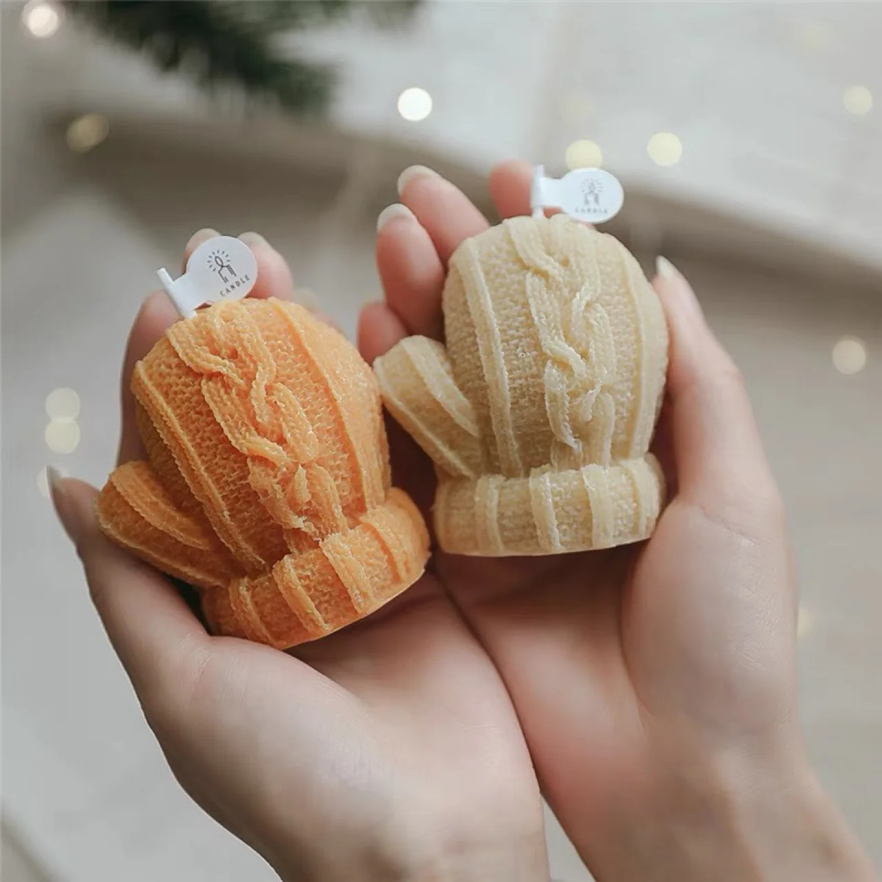Knitting  mitten Chocolate Fondant Moulds, Handmade Soap Epoxy  Christmas   Silicone Mold, 3D Wool Yarn mitten Candle Molds
