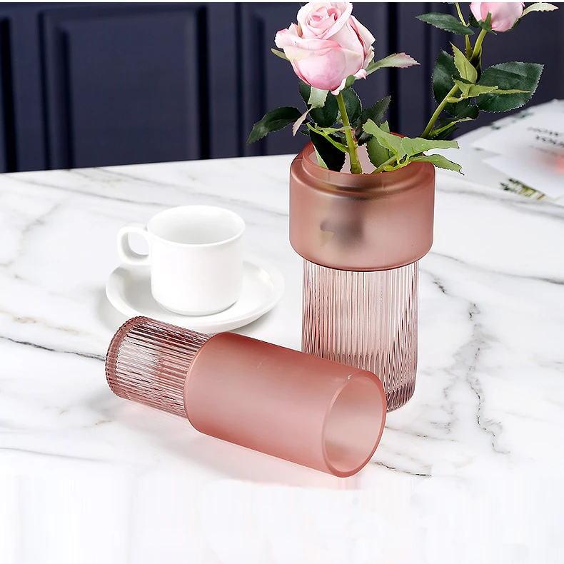 Aeofa murano pink girls vase 2022 nordic glass crystal vase for wedding center piece