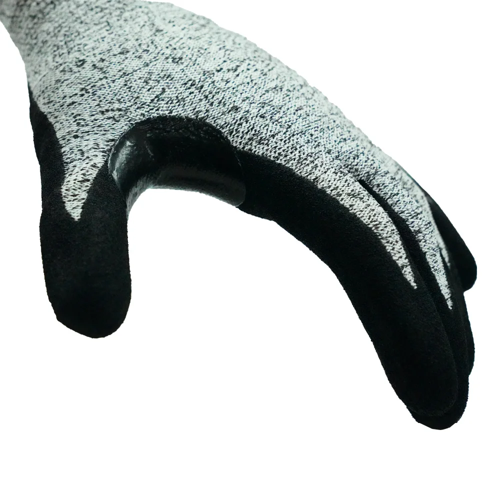 Outstanding Heavy Duty Touchscreen Cut Resistant Nitrile Sanded Safety Gloves Reinforced Thumb Web