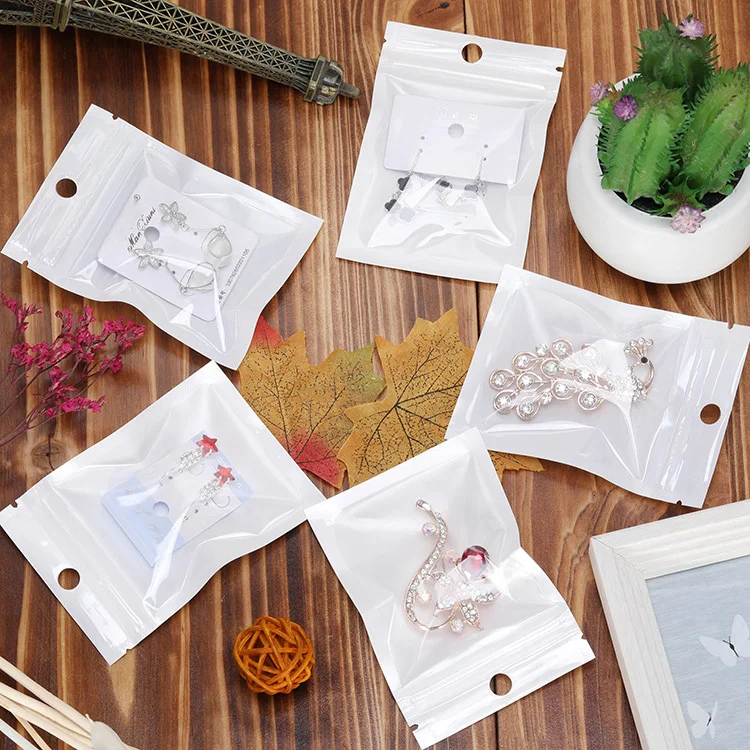 Wholesale Custom Small Jewelry Plastic Zipper Bag PET Bags Biodegradable Reusable Frosted Packaging Zip Lock Jewelry Bags