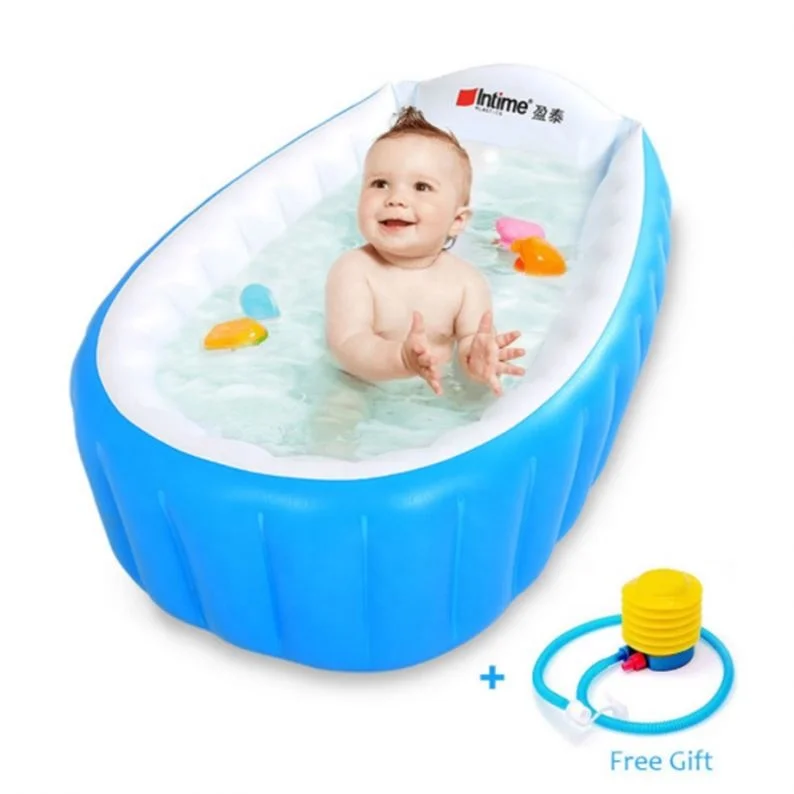 
Amazon Folding Portable bathtub inflatable bath tub Child tub Cushion Warm winner keep warm portable bathtub With Air Pump 