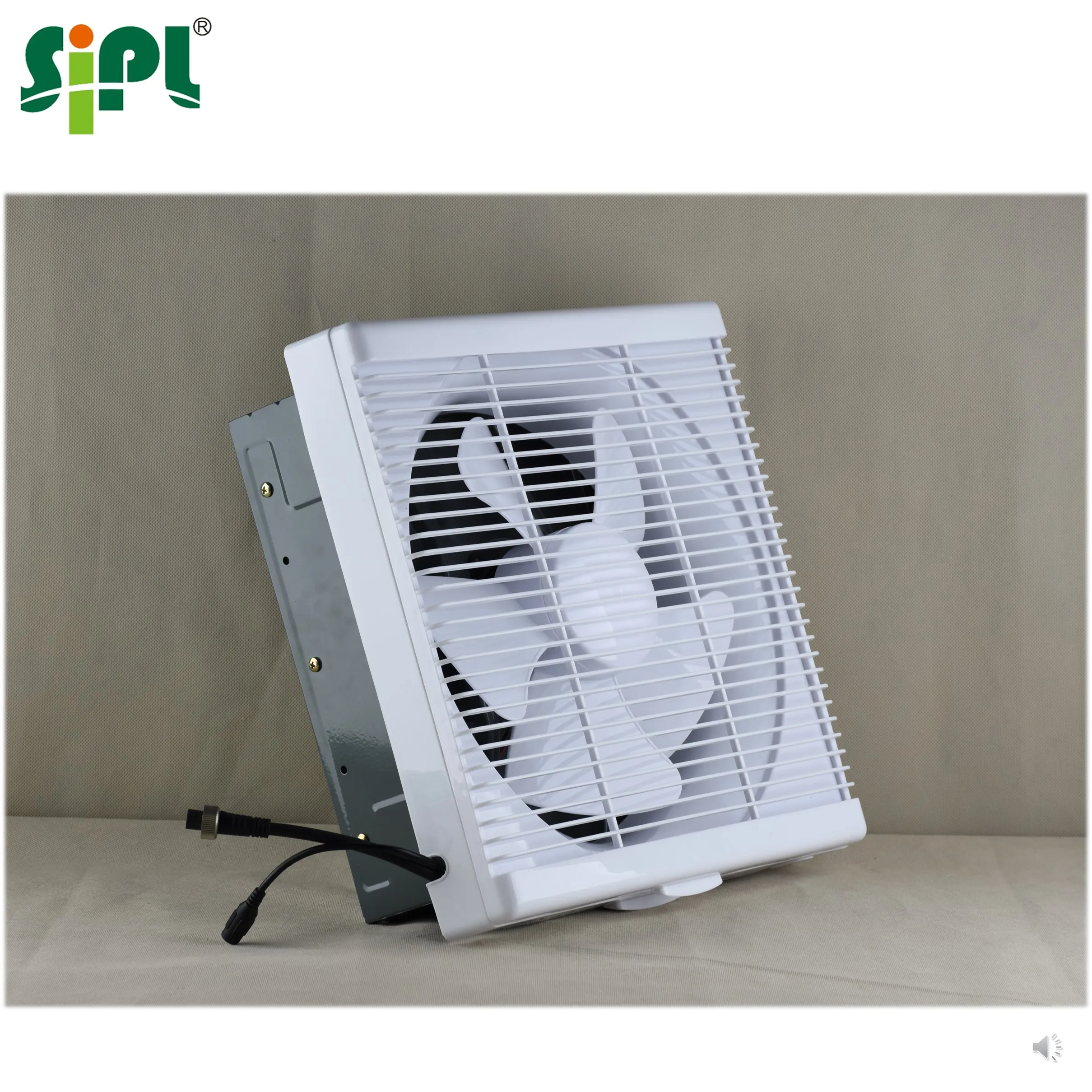 Electric Home Appliances Square Shape Window Shutter Plastic Fan Bathroom Kitchen Wall Ventilation Exhaust Fan Solar Powered Fan